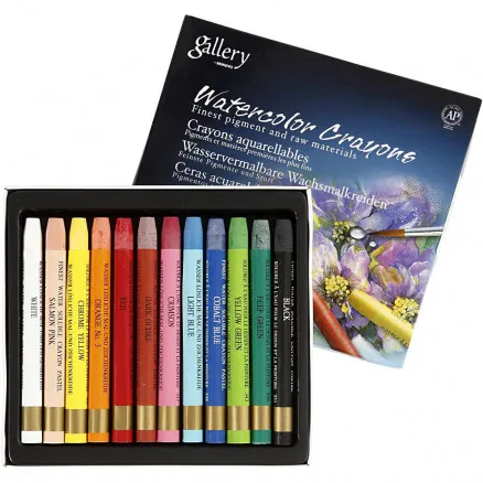 Gallery Aquarell, sortierte Farben, L: 9,3 cm, 12 Stk / 1 Pkg.