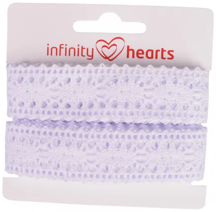Infinity Hearts Spitzenband Polyester 25mm 01 Weiß - 5m