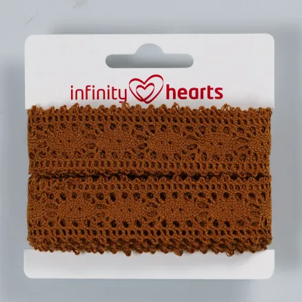 Infinity Hearts Spitzenband Polyester 25mm 4 Braun - 5m