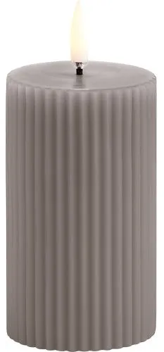 LED gerillte Blockkerze, Sandstein, Glatt, 5,8x10 cm Sandstein