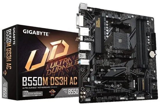 GIGABYTE B550M DS3H AC Mainboard - AMD B550 - AMD AM4 Socket - DDR4 RAM - Micro-ATX