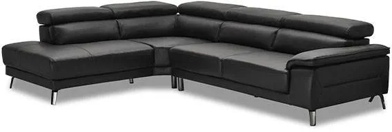 Napoli Ecksofa - schwarzes Leder