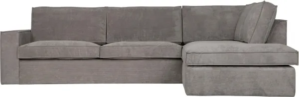 Thomas, Ecksofa rechts, hellgrau, H92x283x197 cm