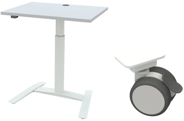 Einzelsäulentisch mit Höhenverstellung - Rollen