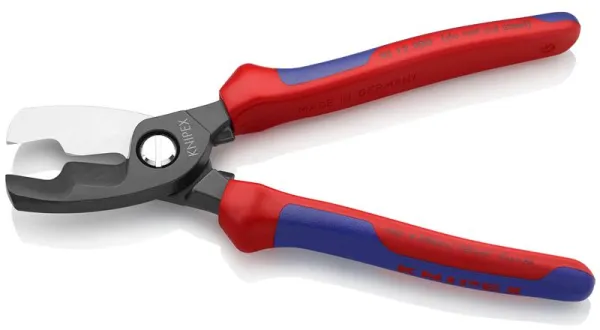 Knipex-Kabelschneider mit Doppelschnitt, braun getönt, mit Mehrkomponentengriff 200 mm