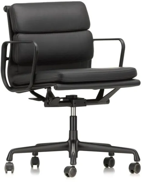 Vitra Soft Pad EA 217 Bürostuhl mit Drehfunktion & Armlehnen Nero