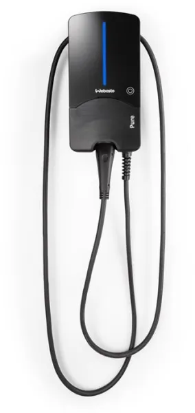 Webasto Pure Ladestation 11 kW Typ 2 Black Edition mit 4,5 m Kabel - Integrierter RCD-DD Gleichstrom-Schutzschalter