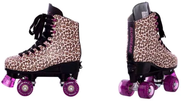 Supreme Rollers - Del Rey verstellbarer Rollschuh Side by Side Größe 39-42 - Leopard