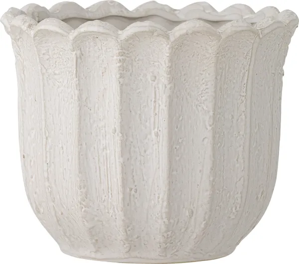 Chaca, Glas, weiß, Blumentopf