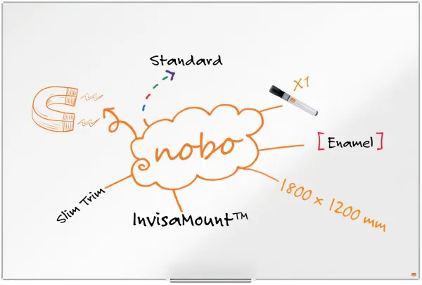 Nobo Impression Pro emailliertes Whiteboard 180x120cm weiß